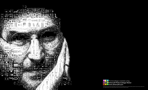 Steve Jobs photo mosaic portrait